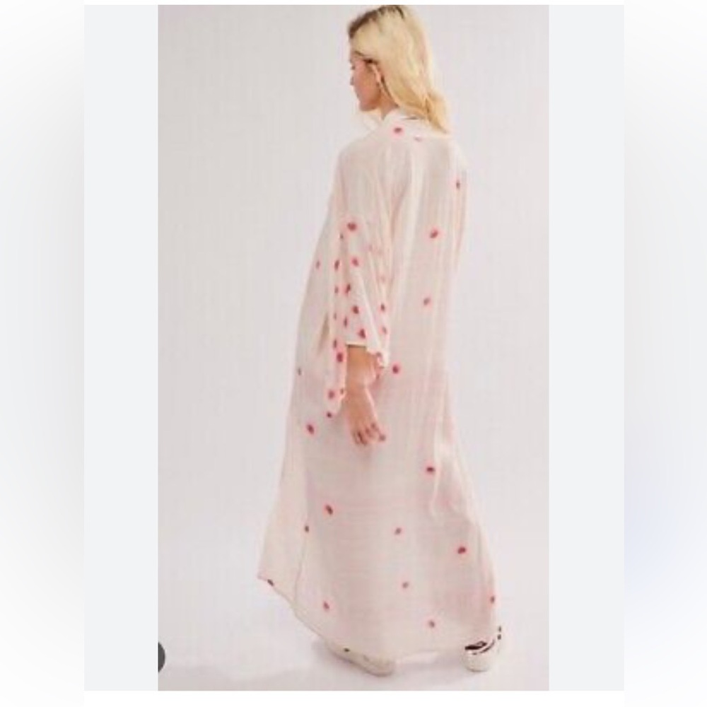 Free People Laurel Canyon Printed Rose Kimono Duster NWOT - Picture 2 of 5